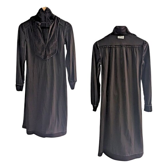 Vintage 70s JONATHAN LOGAN by Mel Ross Brown Stretch Velour Midi Dress Size S/M - Picture 8 of 9